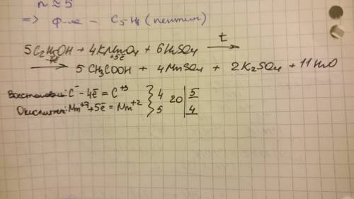 Кэтиловому спирту прилили раствор перманганата калия и рас¬твор серной кислоты. реакцию