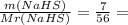 \frac{m(NaHS)}{Mr(NaHS)} = \frac{7}{56} =