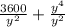 \frac{3600}{ y^{2} } + \frac{ y^{4} }{ y^{2} }