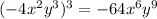 (-4x^2y^3)^3=-64x^6y^9