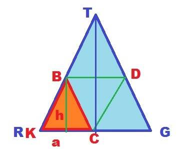 Известно, что δkbcподобен δrtg и коэффициент подобия k=1: 2. периметр треугольника kbc равен 16 см,