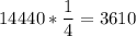 14440* \dfrac{1}{4}=3610