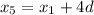 x_5=x_1+4d