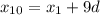 x_{10}=x_1+9d