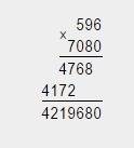 А)596*х,где х =7080 б) 12575700/у,где у =314 умаляю
