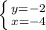 \left \{y = -2 } \atop {x= -4} }} \right.