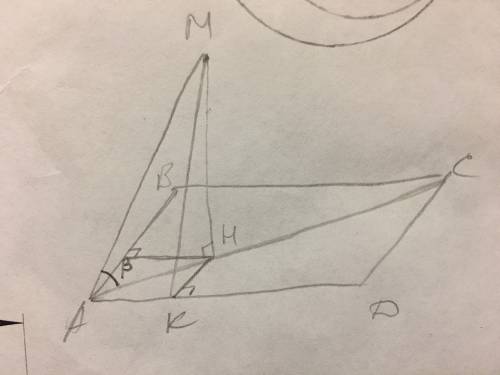 Через вершину a прямоугольника abcd проведена наклонная am к плоскоcти прямоугольника, составляющая