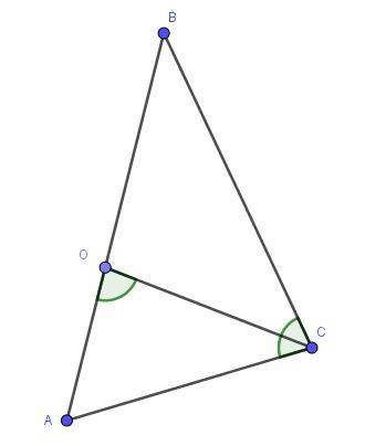На стороне ав треугольника авс отмечена точка о так что угол аос равен углу асв найдите периметр тре