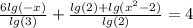 \frac{6lg(-x)}{lg(3)} + \frac{lg(2)+lg(x^2-2)}{lg(2)} =4