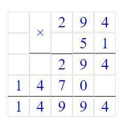 решите в столбик сто-лби- не просто в столбик, а на двухзначное число на трёхзначное.. примеры: 294*