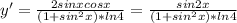 y'= \frac{2sinxcosx}{(1+sin^2x)*ln4} =\frac{sin2x}{(1+sin^2x)*ln4}