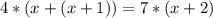 4*(x+(x+1))=7*(x+2)