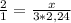 \frac{2}{1} = \frac{x}{3 * 2,24} &#10;