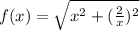 f(x)=\sqrt{x^2+(\frac{2}{x})^2}