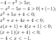 -4-x^{2} 5x;\\-x^{2} -5x-40|*(-1);\\x^{2} +5x+4