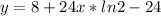 y=8+24x*ln2-24