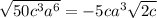 \sqrt{50c^3a^6} =-5ca^3 \sqrt{2c}