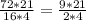 \frac{72*21}{16*4}= \frac{9*21}{2*4}