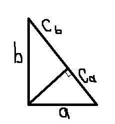 Впрямоугольном треугольнике из вершины прямого угла,проведена высота, которая делит гипотенузу на от