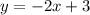 y= -2x+3