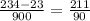 \frac{234 - 23}{900} = \frac{211}{90}