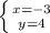 \left \{ {{x=-3} \atop {y=4}} \right.