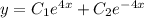 y=C_1e^{4x}+C_2e^{-4x}