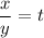 \dfrac{x}{y} =t