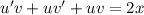 u'v+uv'+uv=2x