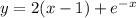 y=2(x-1)+e^{-x}