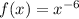 f(x)=x^{-6}