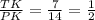 \frac{TK}{PK}= \frac{7}{14} = \frac{1}{2}