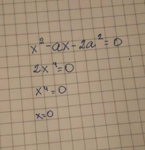 Решите уравнение по общей формуле: х^2-ax-2a^2=0 !