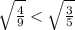 \sqrt{ \frac{4}{9}} < \sqrt{ \frac{3}{5} }