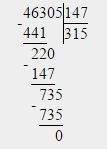 Как решить пример фотку 46 305 : 147