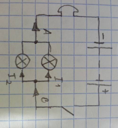 Начертите схему электрической цепи состоящей из источника тока звонка и ключа лампочки и проводников