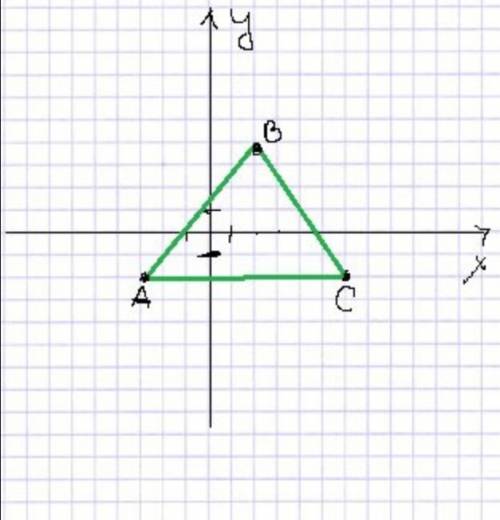На координатной плоскости постройте: 1) треугольник по его вершинам: а (-3; -1); в (2; 4) и с (6; -2