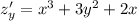 z'_y=x^3+3y^2+2x