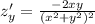 z'_y= \frac{-2xy}{(x^2+y^2)^2}