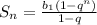 S_n={b_1(1-q^n)\over 1-q}