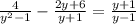 \frac{4}{y^2-1} - \frac{2y+6}{y+1} = \frac{y+1}{y-1}