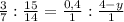 \frac{3}{7} : \frac{15}{14}= \frac{0,4}{1}: \frac{4-y}{1} &#10;