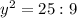 y^2=25:9