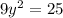 9y^2=25