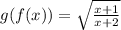 g(f(x)) = \sqrt{\frac{x+1}{x+2}}