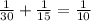 \frac{1}{30} +\frac{1}{15} =\frac{1}{10}