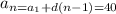 a_{n{=a_{1}+d(n-1)=40