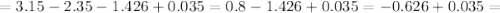 =3.15- 2.35 -1.426+0.035=0.8-1.426+ 0.035 =-0.626+ 0.035=