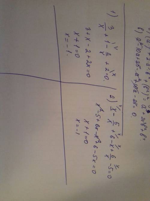 1)3/x+1-2/x+2=0. 2)x-5/x+6-x+6/x-5=0. 3)3/x+2-2/x+3=1/x+1. 4)2/x-1+3=1/x+1. !