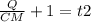 \frac{Q}{CM} + 1 = t2